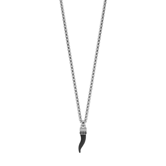 Collana Kidult Style in acciaio cornetto portafortuna da uomo MISURA UNICA