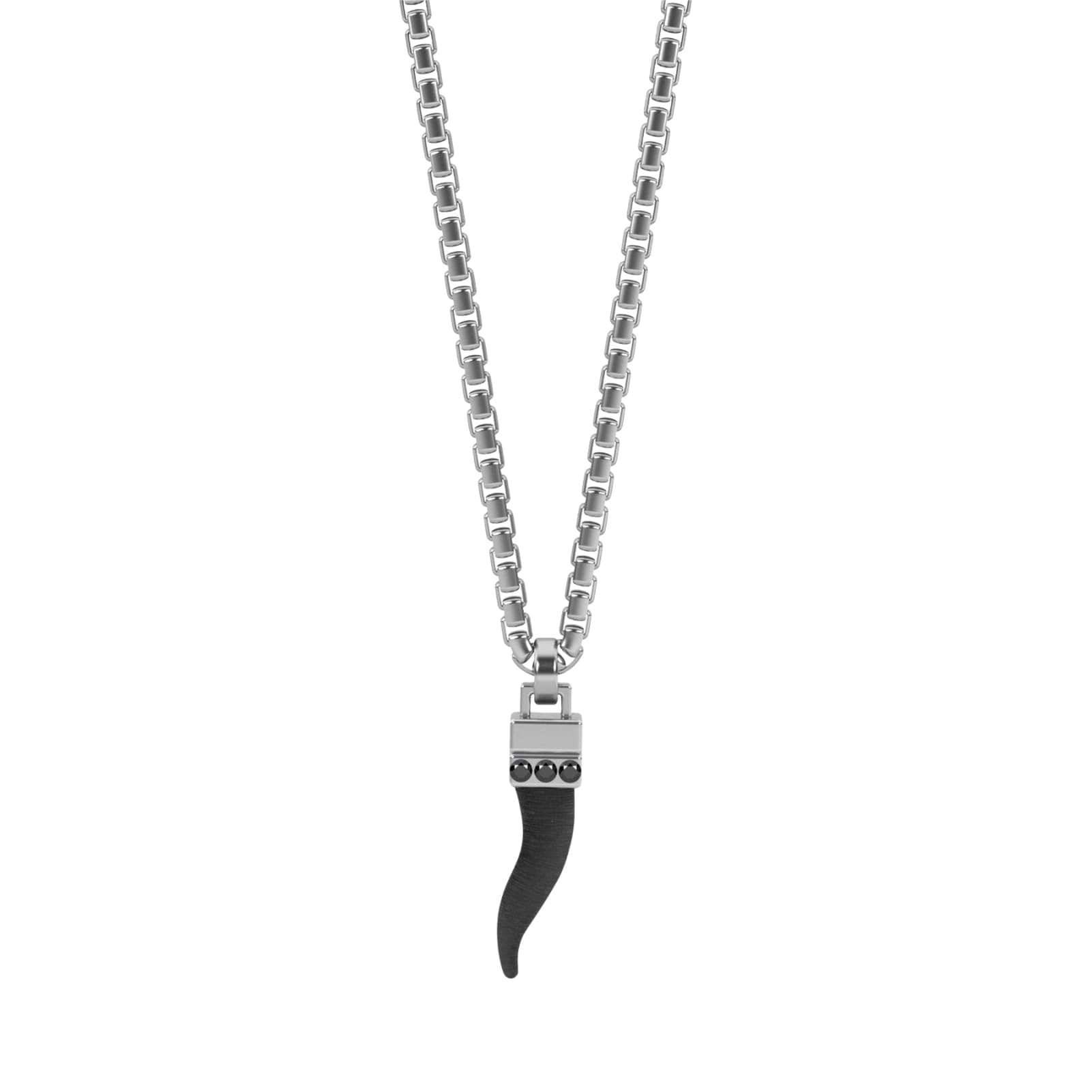 Collana Kidult Style in acciaio cornetto portafortuna da uomo MISURA UNICA