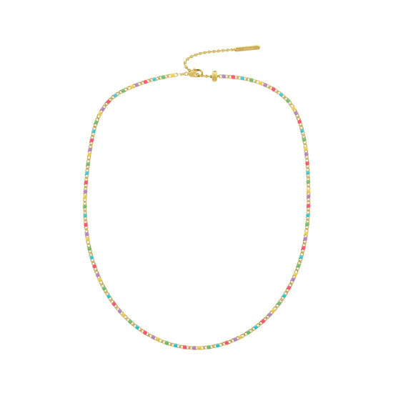 Collana catena Kidult in acciaio pdv oro e smalto multicolor MISURA UNICA