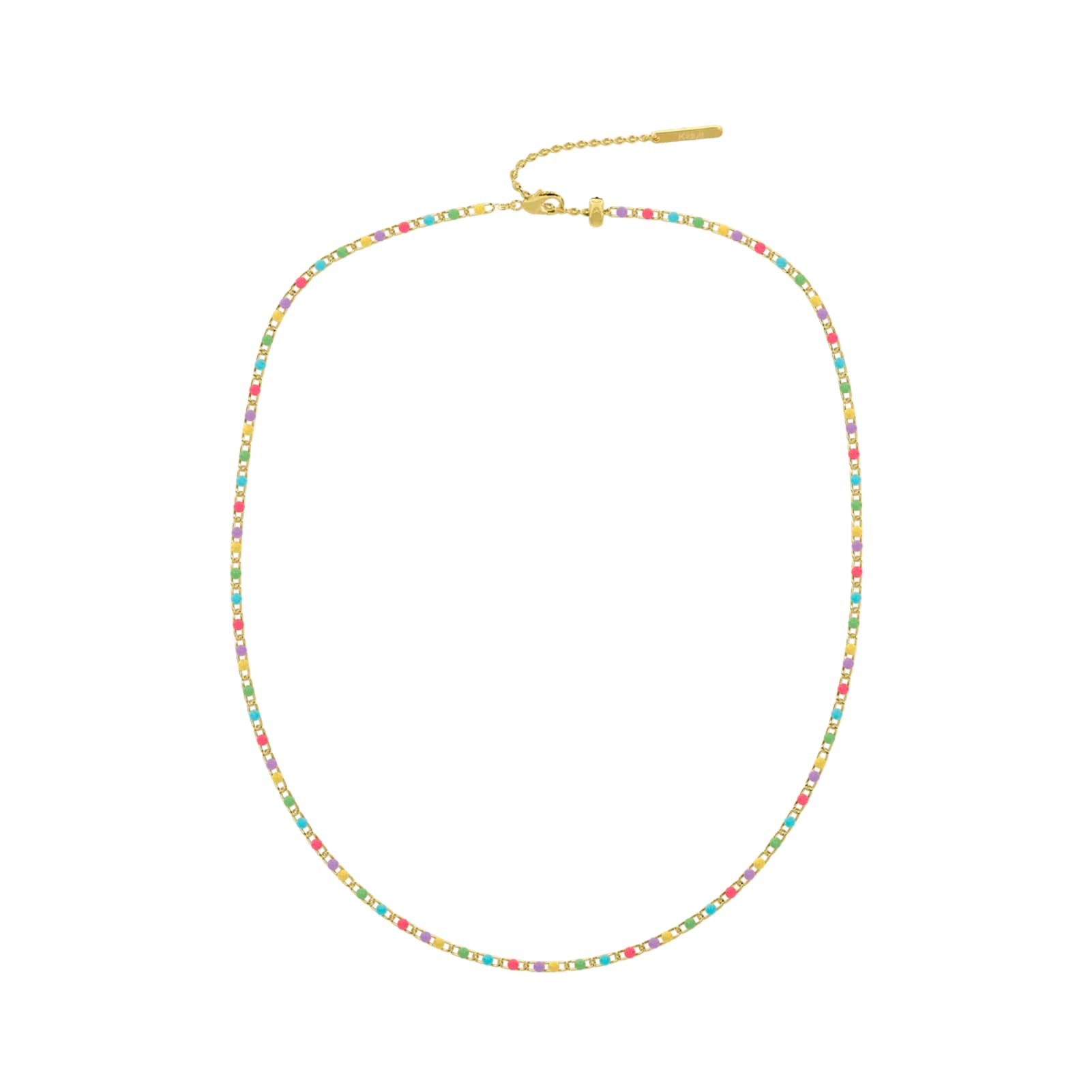 Collana catena Kidult in acciaio pdv oro e smalto multicolor MISURA UNICA