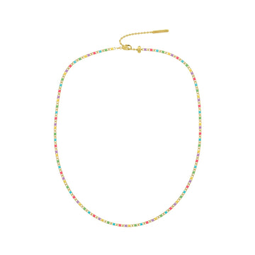 Collana catena Kidult in acciaio pdv oro e smalto multicolor MISURA UNICA