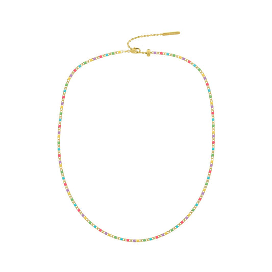 Collana catena Kidult in acciaio pdv oro e smalto multicolor MISURA UNICA