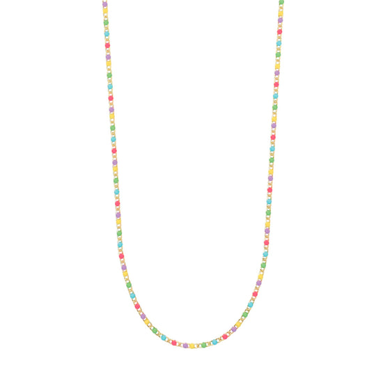 Collana catena Kidult in acciaio pdv oro e smalto multicolor MISURA UNICA
