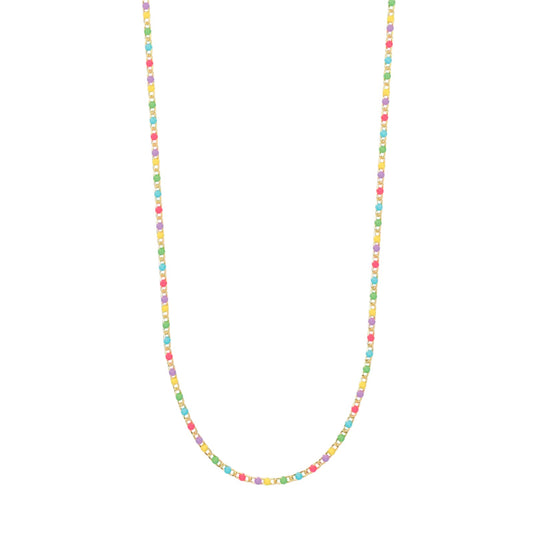 Collana catena Kidult in acciaio pdv oro e smalto multicolor MISURA UNICA