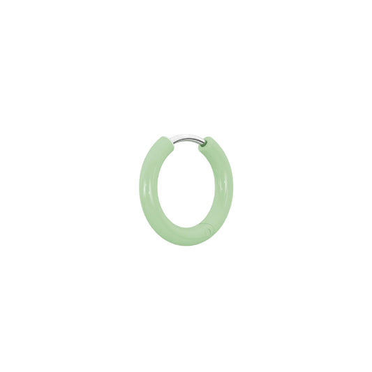 Orecchino cerchio Kidult By You acciaio con smalto verde MISURA UNICA