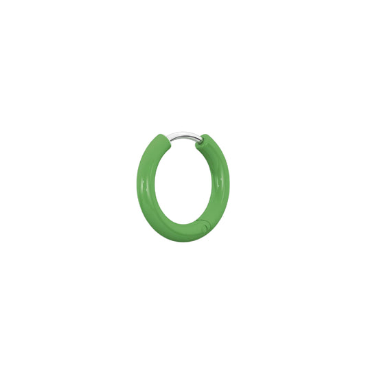 Orecchino cerchio Kidult By You acciaio smalto verde MISURA UNICA