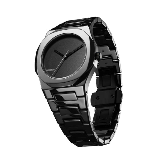 Orologio solo tempo D1 Milano in ceramica di colore nero MISURA UNICA