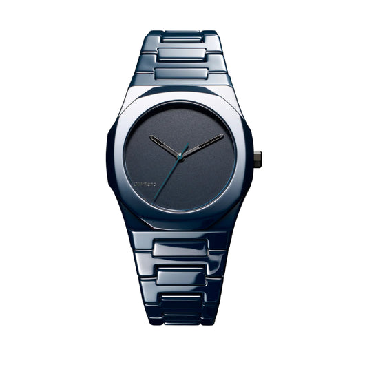 Orologio solo tempo D1 Milano in ceramica di colore blu MISURA UNICA