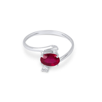 Anello Demetra Diana in oro bianco diamanti e rubino 1,15 ct SU MISURA