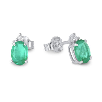 Orecchini Demetra in oro bianco diamanti e smeraldi 1,60 ct MISURA UNICA