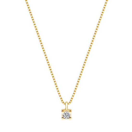 Collana da donna Demetra in oro 18Kt e diamante 0,01ct MISURA UNICA