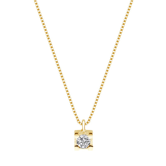 Collana da donna Demetra in oro 18Kt e diamante 0,06ct MISURA UNICA