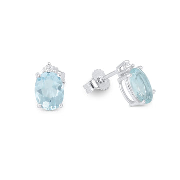 Orecchini Demetra oro bianco diamante e acquamarina 2,60 ct MISURA UNICA