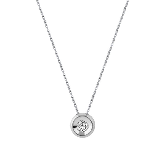 Collana Demetra Diana in oro bianco con diamante 0,02 ct MISURA UNICA