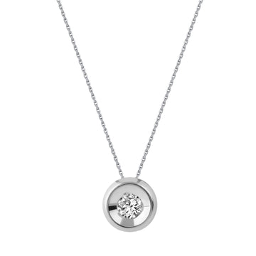 Collana Demetra Diana in oro bianco con diamante 0,06 ct MISURA UNICA