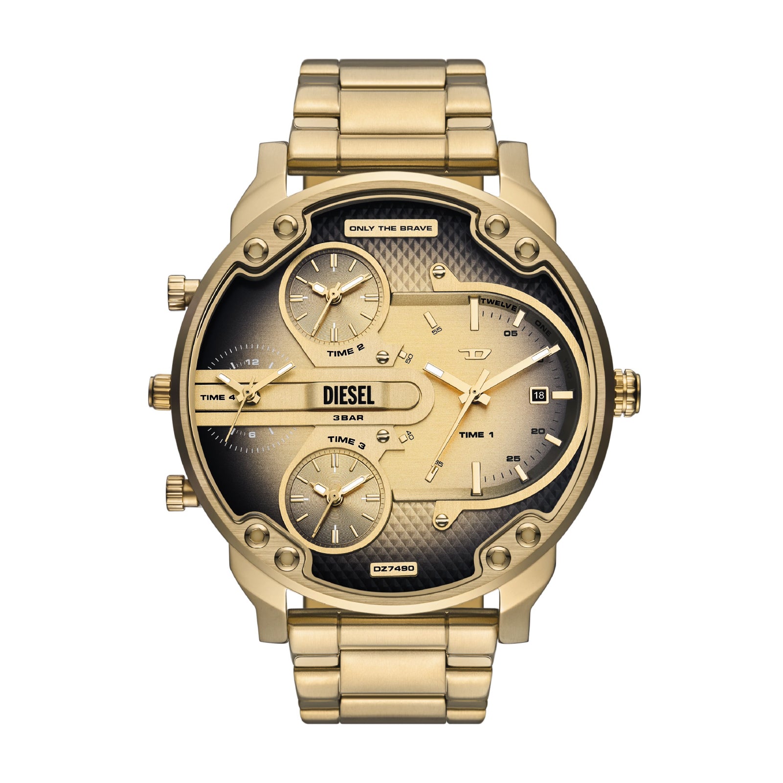 Orologio da uomo Diesel in acciaio dorato quadrante sfumato MISURA UNICA