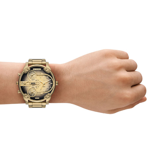 Orologio da uomo Diesel in acciaio dorato quadrante sfumato MISURA UNICA