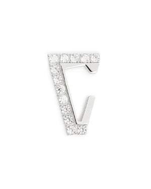 Orecchino singolo earcuff Valentina Ferragni Nicky da donna in argento 925 rodiato a forma di V con zirconi DVF-OR-CUFF3