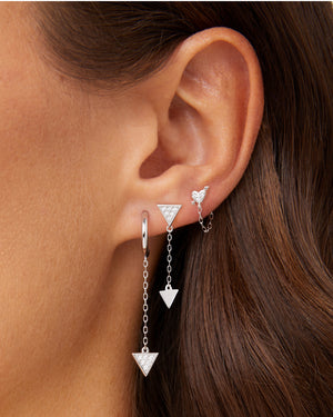 Set orecchini pendenti Valentina Ferragni Sofia Gold da donna argento 925 rodiato con triangoli, cuore e zirconi DVF-OR-PE11
