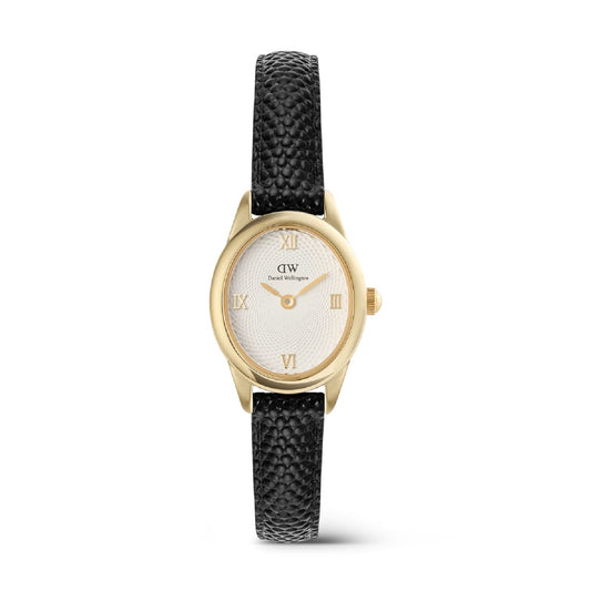 Orologio Daniel Wellington Ophelia Mini guilloché pelle nera MISURA UNICA