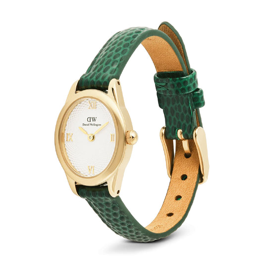 Orologio Daniel Wellington Ophelia Mini guilloché pelle verde MISURA UNICA