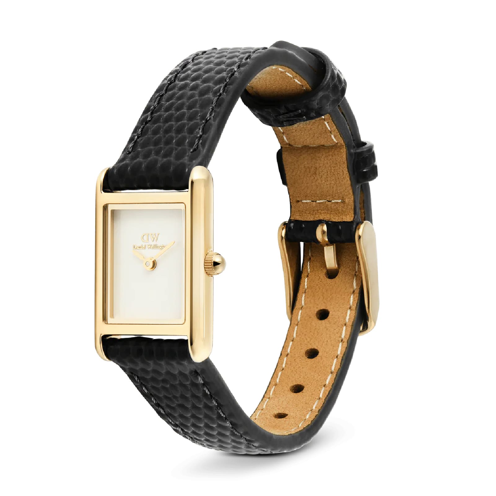 Orologio Daniel Wellington Bound Mini cassa oro in pelle nera MISURA UNICA
