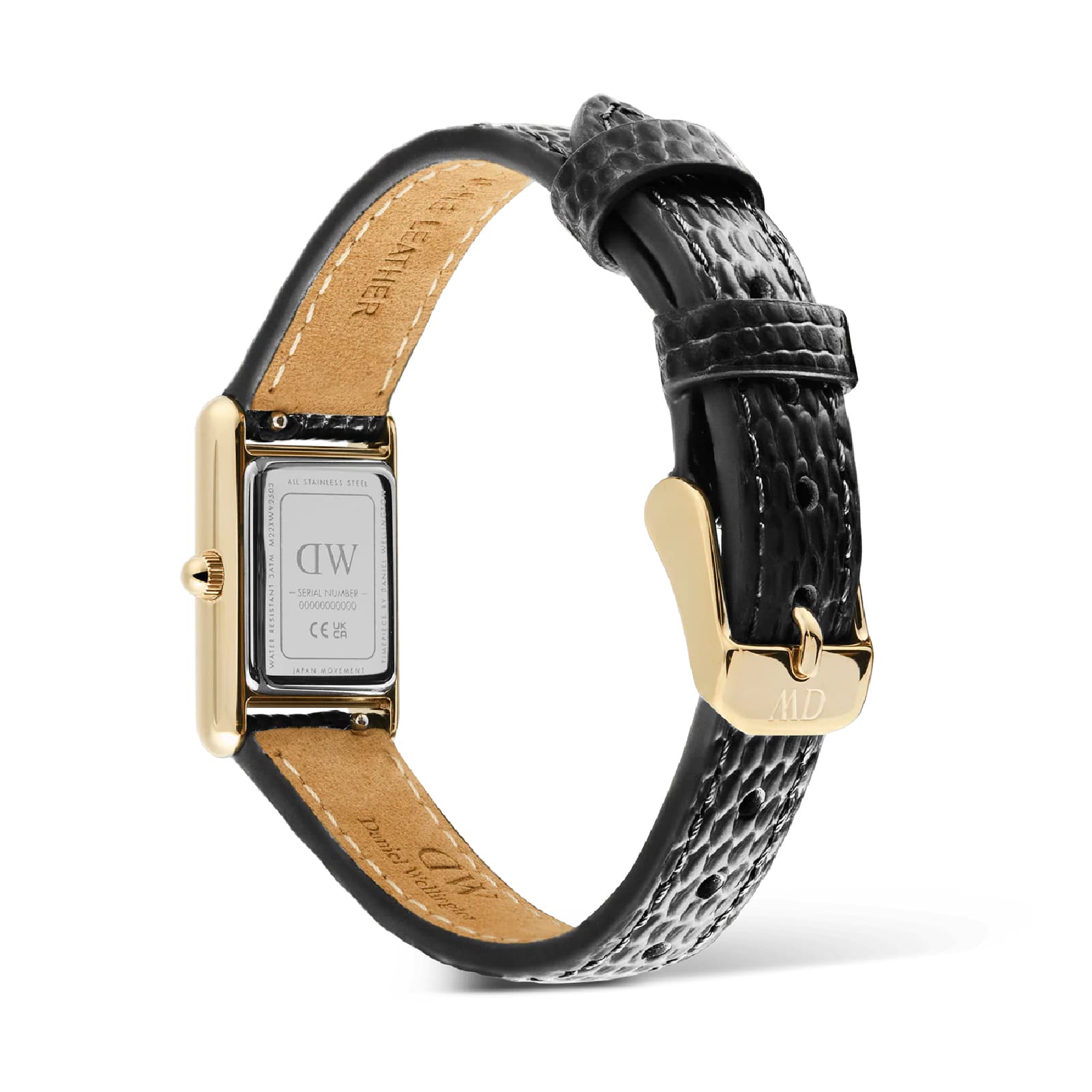 Orologio Daniel Wellington Bound Mini cassa oro in pelle nera MISURA UNICA