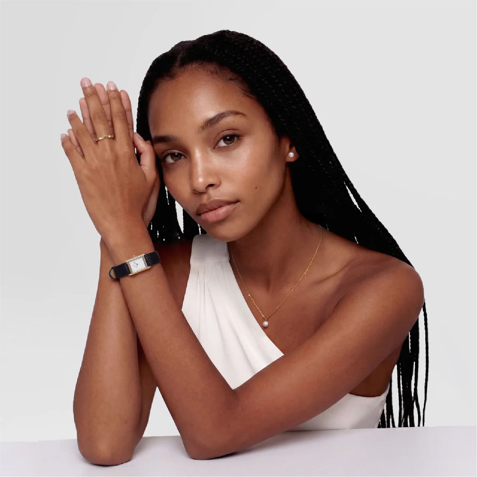 Orologio Daniel Wellington Bound Mini cassa oro in pelle nera MISURA UNICA