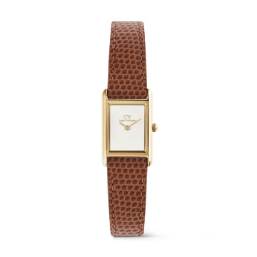 Orologio Daniel Wellington Bound Mini bianco in pelle marrone MISURA UNICA