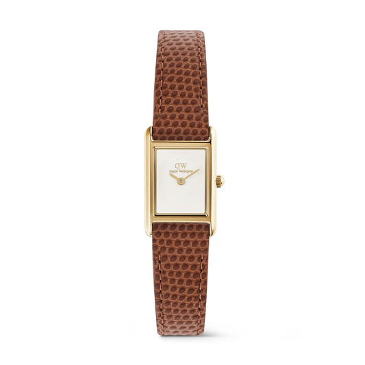 Orologio Daniel Wellington Bound Mini bianco in pelle marrone MISURA UNICA