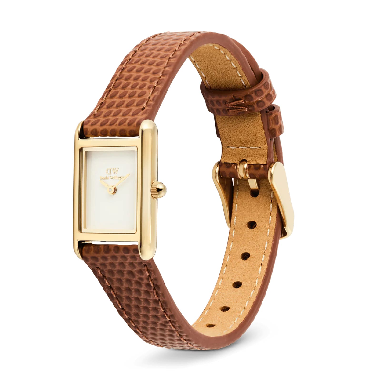 Orologio Daniel Wellington Bound Mini bianco in pelle marrone MISURA UNICA