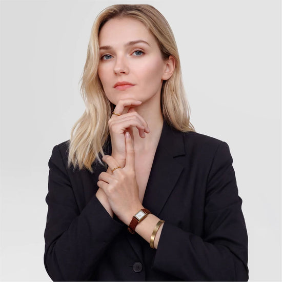 Orologio Daniel Wellington Bound Mini bianco in pelle marrone MISURA UNICA