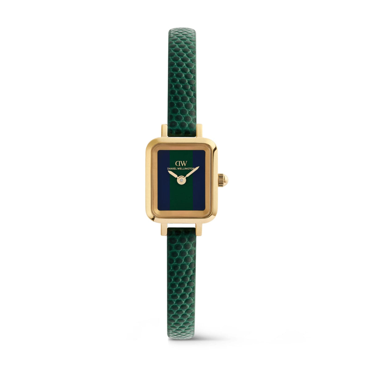 Orologio Daniel Wellington Quandro in acciaio e pelle verde MISURA UNICA