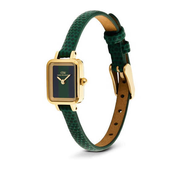Orologio Daniel Wellington Quandro in acciaio e pelle verde MISURA UNICA