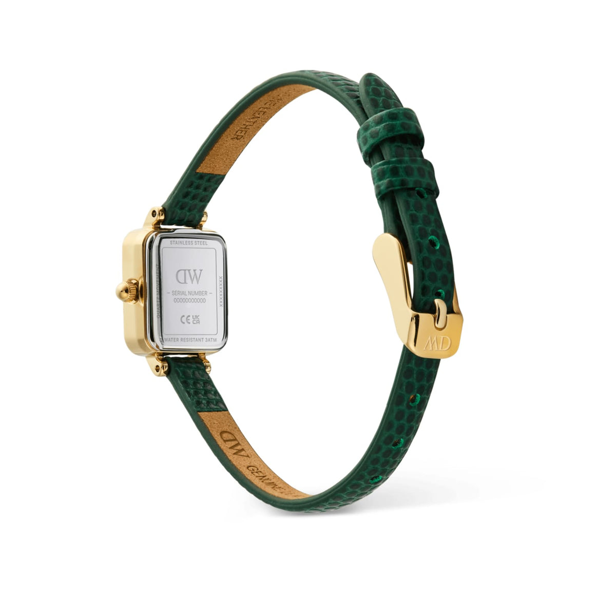 Orologio Daniel Wellington Quandro in acciaio e pelle verde MISURA UNICA