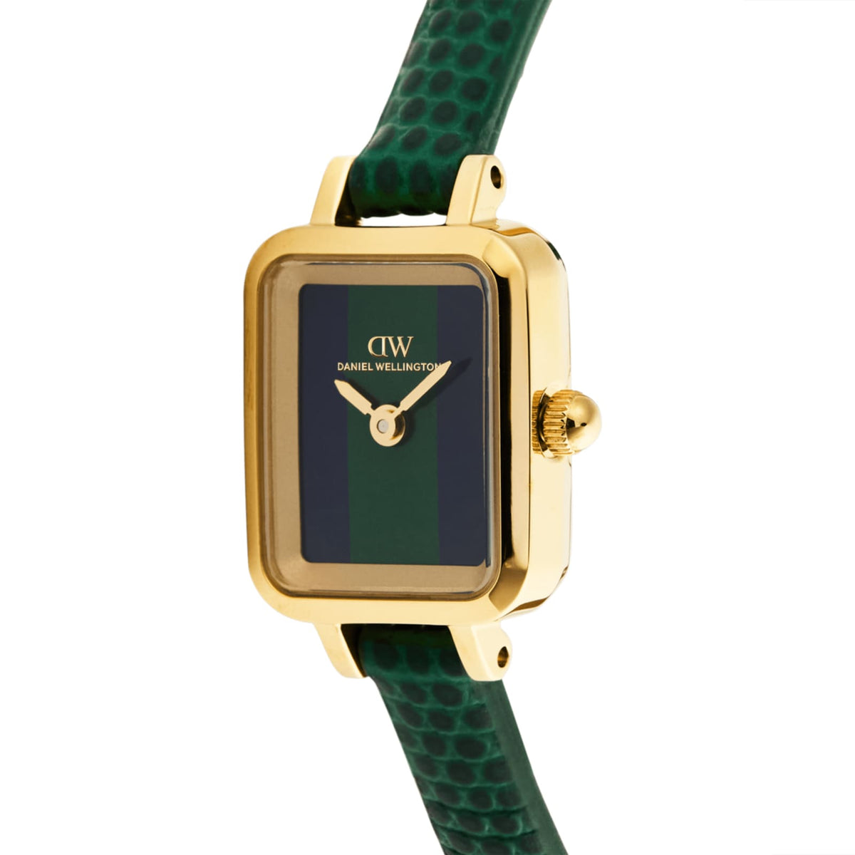 Orologio Daniel Wellington Quandro in acciaio e pelle verde MISURA UNICA