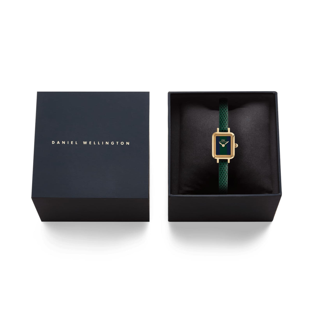 Orologio Daniel Wellington Quandro in acciaio e pelle verde MISURA UNICA
