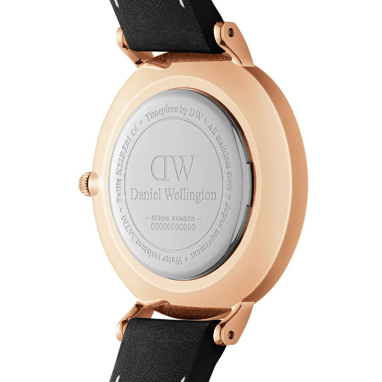 Orologio solo tempo donna Daniel Wellington Petite acciaio rosé pelle nera 28mm DW00100683-3