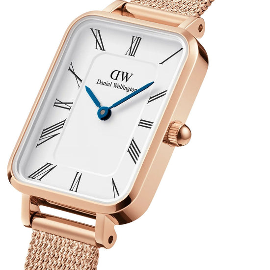 Orologio donna Daniel Wellington Petite acciaio rosé maglia Milano 20x26mm DW00100687-2