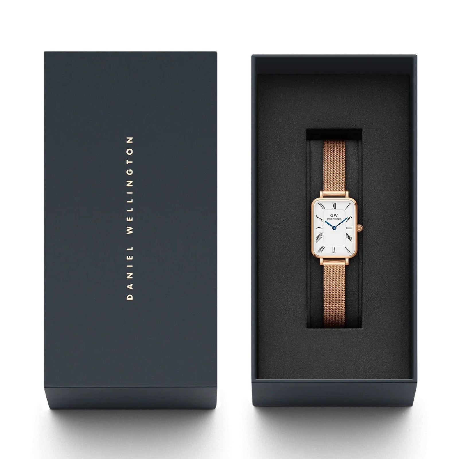 Orologio donna Daniel Wellington Petite acciaio rosé maglia Milano 20x26mm DW00100687-5