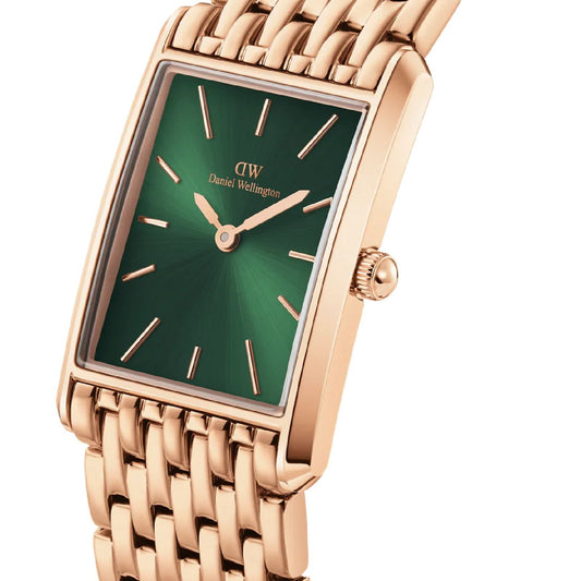 Orologio donna Daniel Wellington Bound Watch in acciaio rosé e verde 32x22mm DW00100704-2