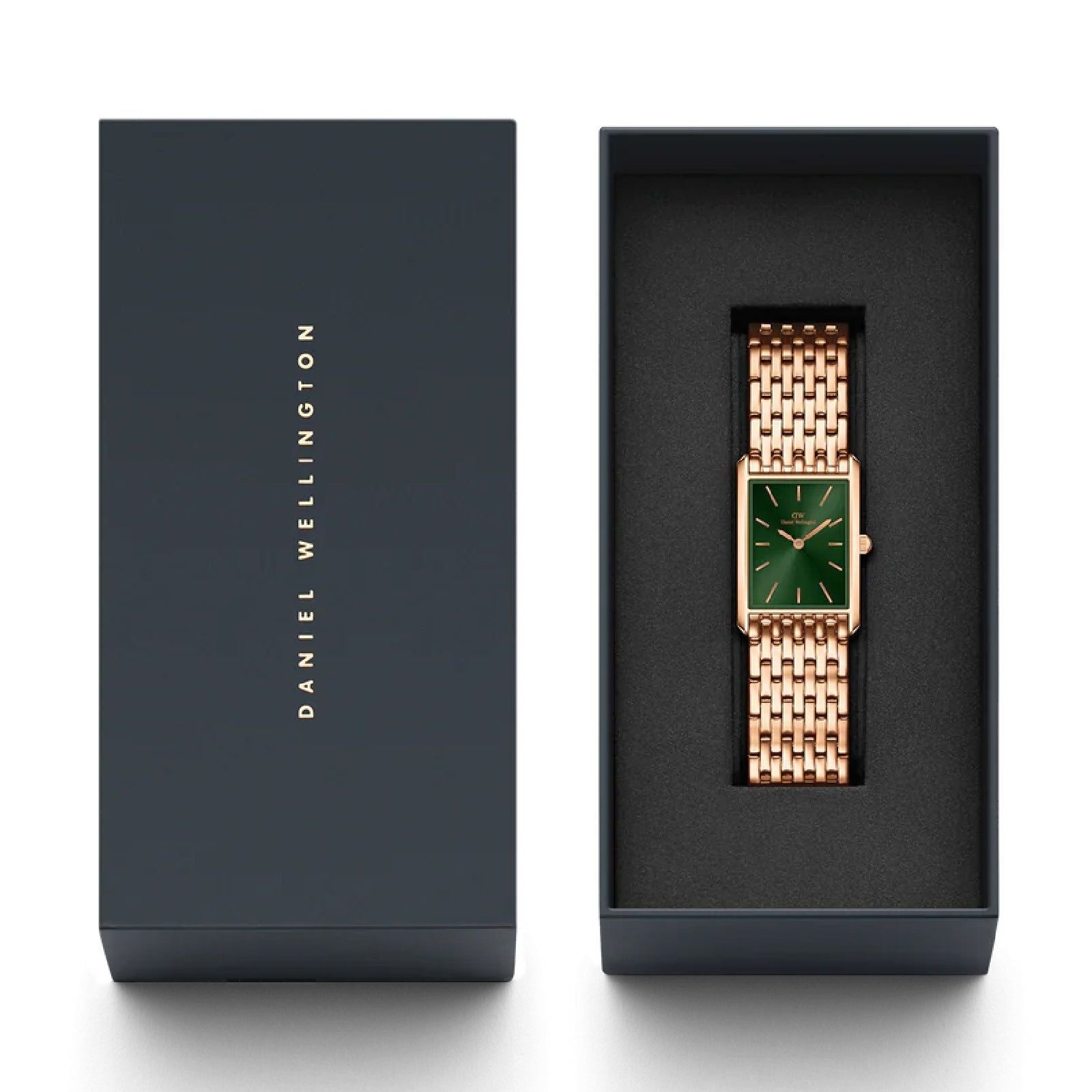Orologio donna Daniel Wellington Bound Watch in acciaio rosé e verde 32x22mm DW00100704-4