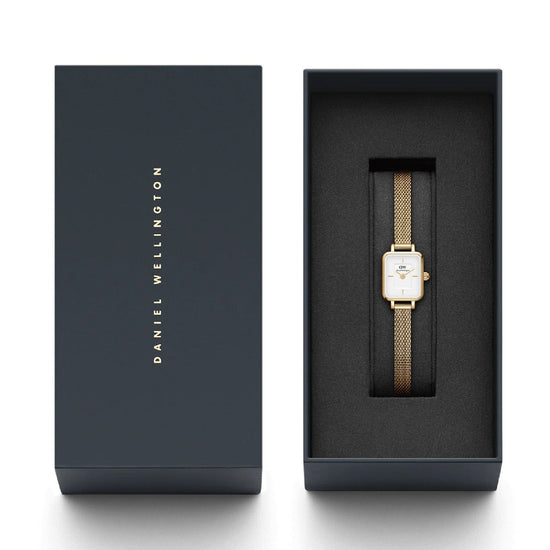 Orologio donna Daniel Wellington Quadro Mini in acciaio dorato 15x18mm DW00100725-4