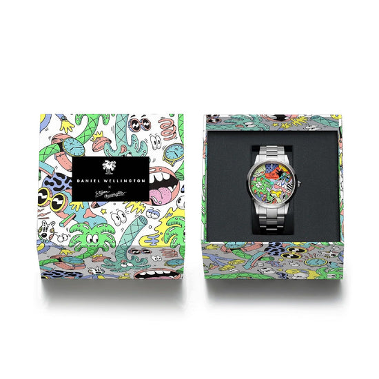 Orologio solo tempo Daniel Wellington uomo acciaio e quadrante fantasia DW00100734-4
