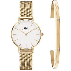 Cofanetto orologio solo tempo Daniel Wellington Petite Evergold da donna