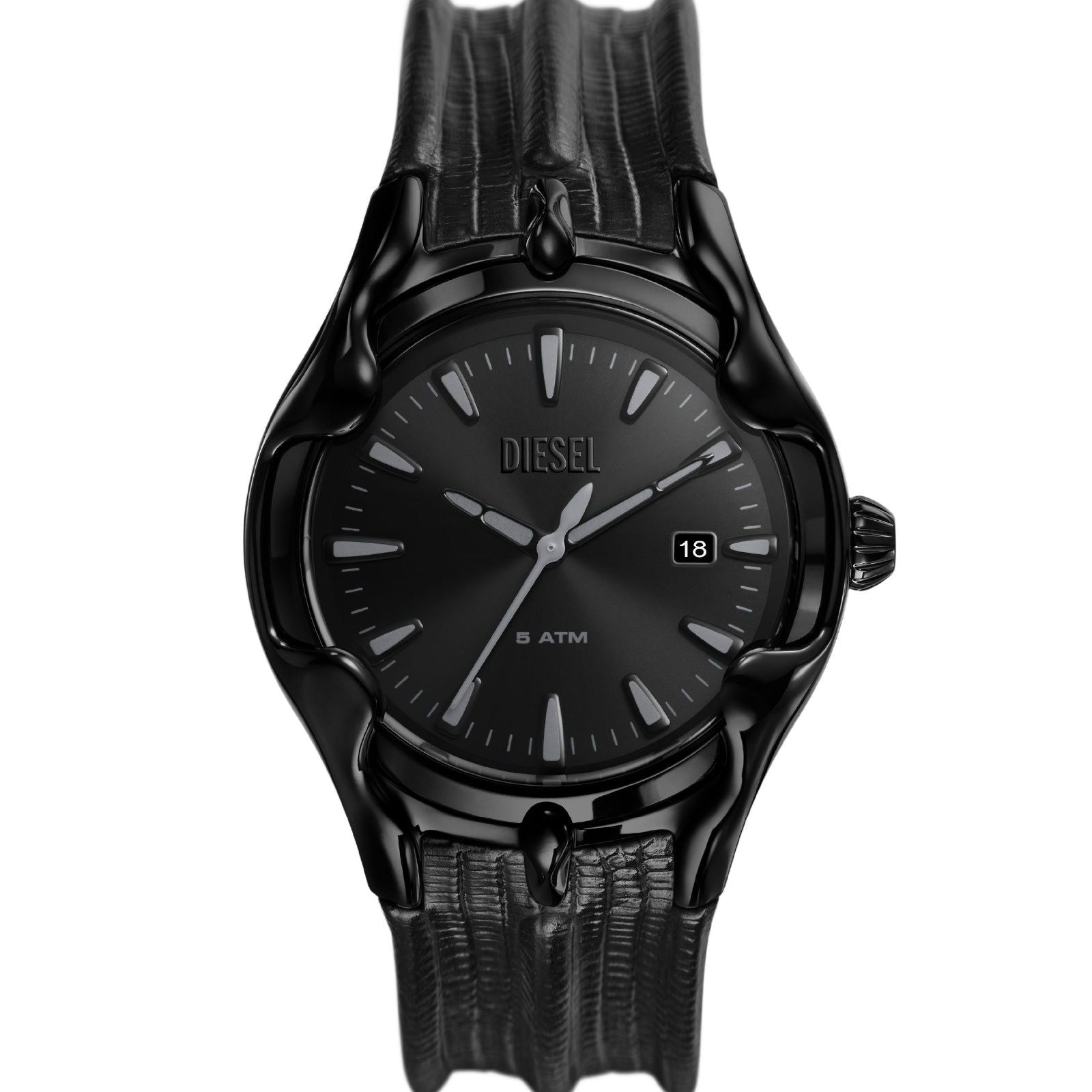 Orologio uomo solo tempo Diesel Vert cassa 44 mm, datario, cinturino pelle nera DZ2193-1