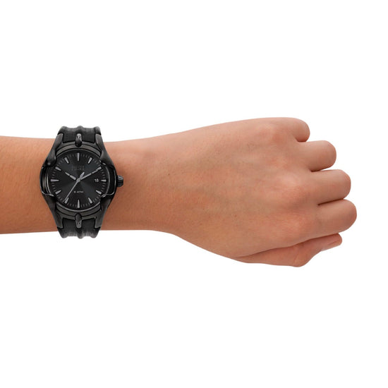 Orologio uomo solo tempo Diesel Vert cassa 44 mm, datario, cinturino pelle nera DZ2193-4