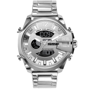 Orologio crono uomo analogico digitale Diesel Mega Chief cassa 51mm in acciaio DZ4648-1