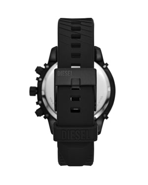 Cofanetto composto da orologio cronografo in acciaio e silicone nero e bracciale in corda nera Diesel Griffed da uomo DZ4650SET
