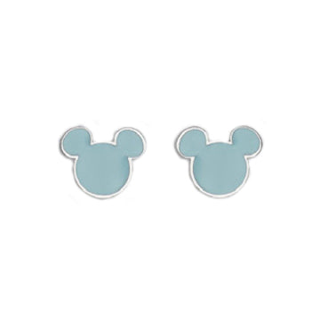 Orecchini lobo donna bambina Disney Preziosi acciaio Topolino azzurro E600201NUL-TP-1